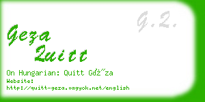 geza quitt business card